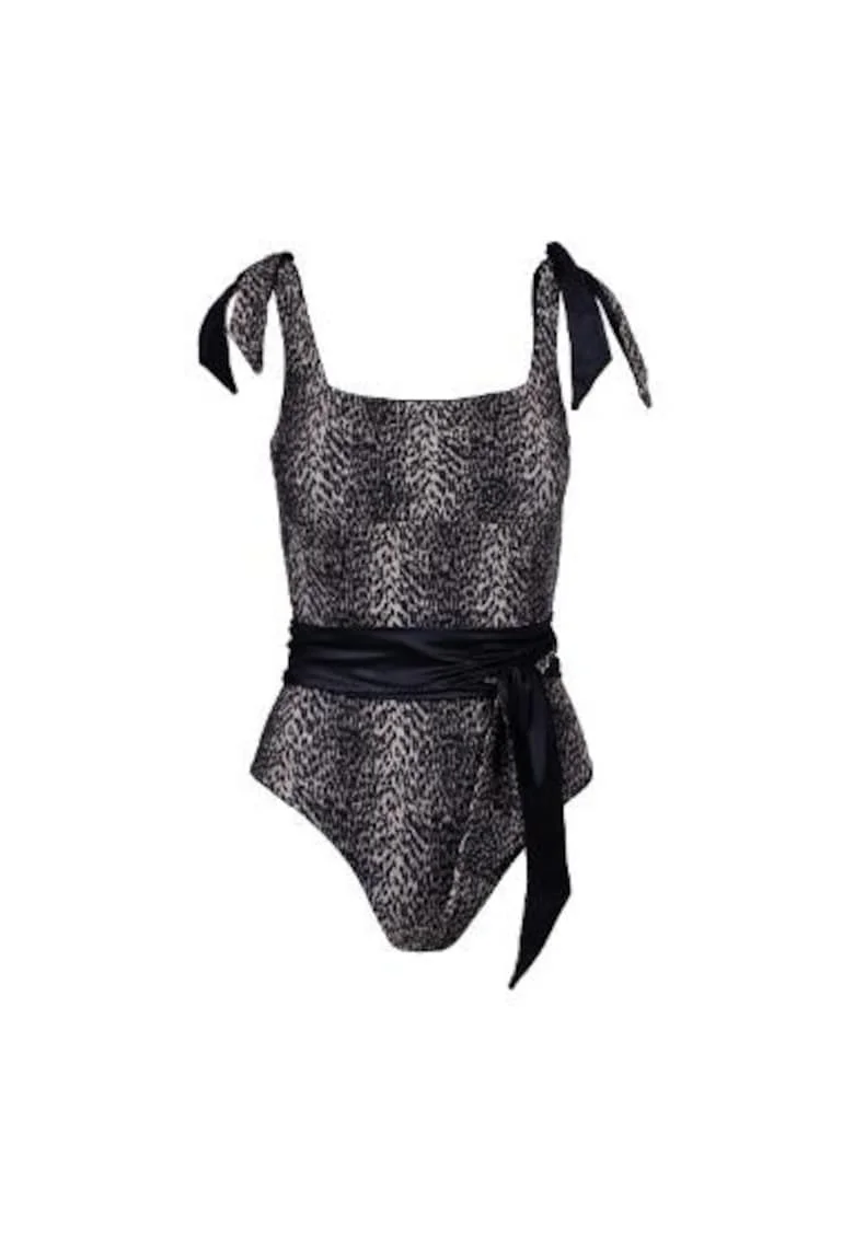 costum de baie intreg reversibil cu decolteu fata si spate patrat, Multicolor