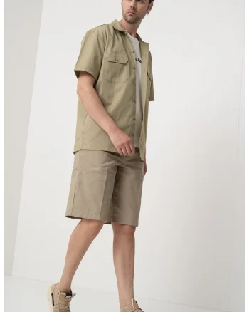 Pantaloni scurti cu talie medie, Kaki