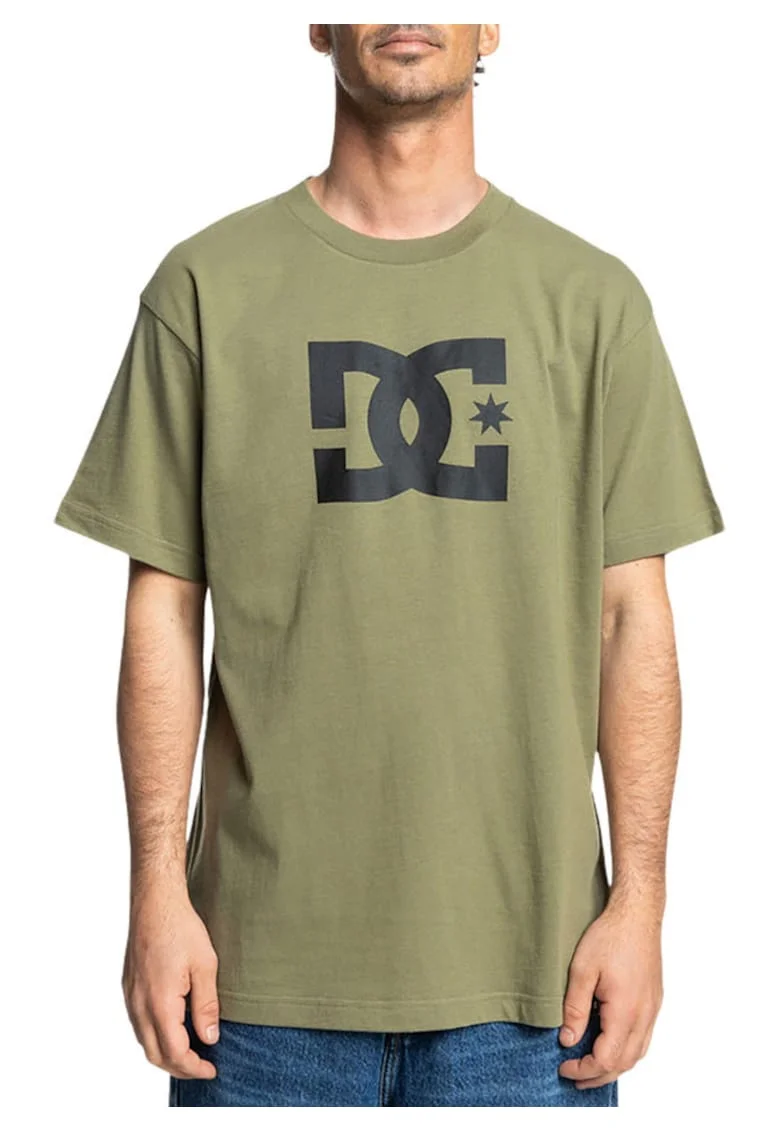 Tricou cu logo din bumbac, Verde masliniu