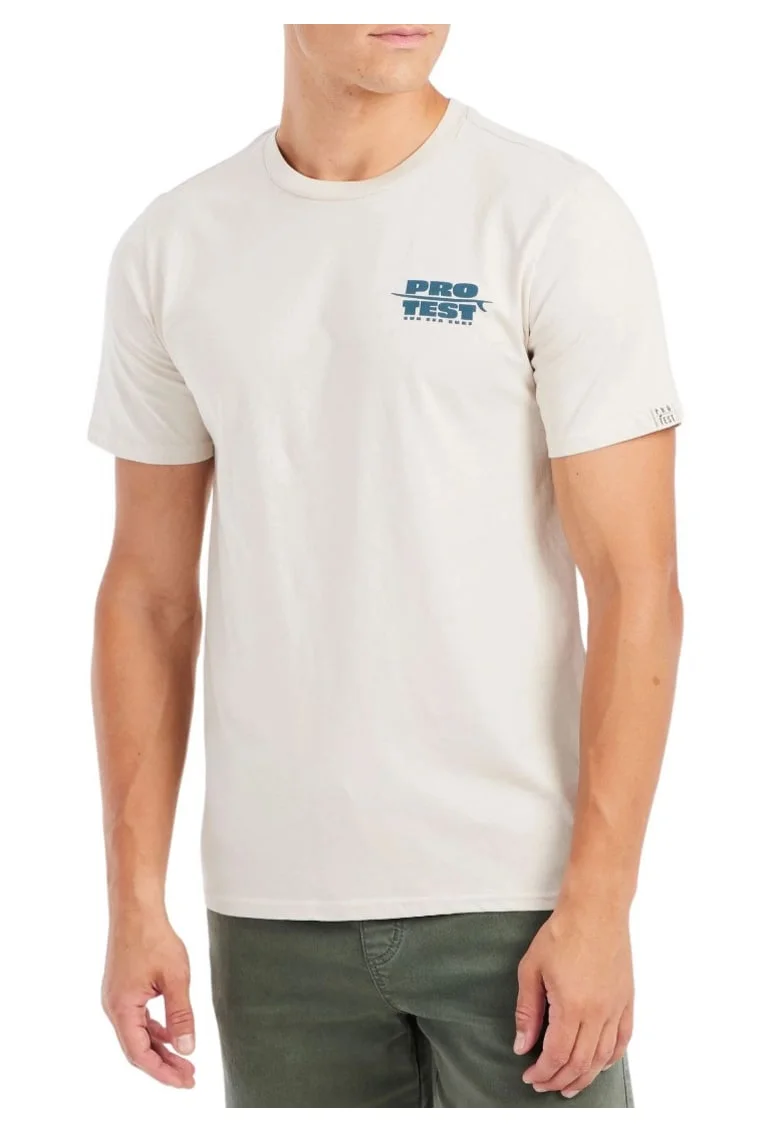 Tricou casual cu decolteu rotund, Alb murdar