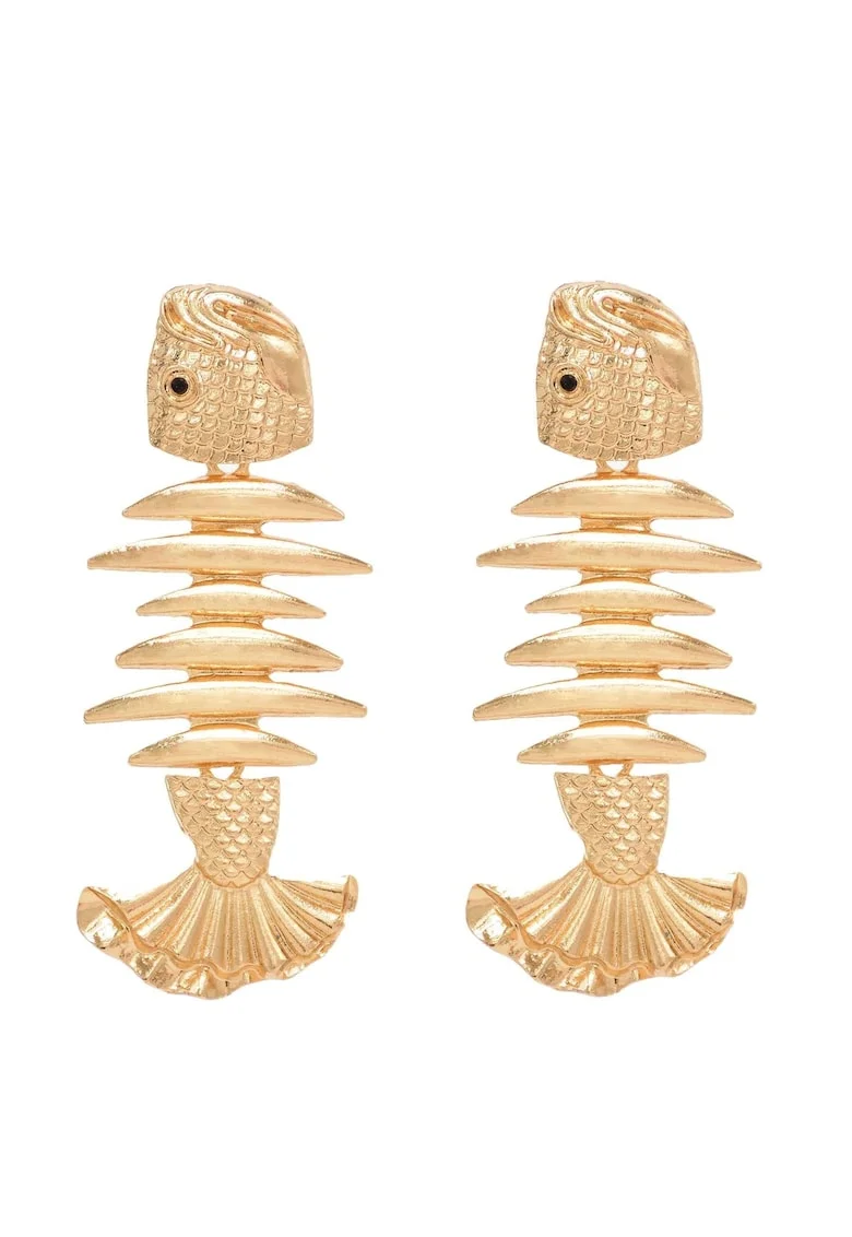 Cercei aurii, forma de peste, Pamela C3,