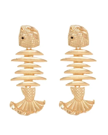 Cercei aurii, forma de peste, Pamela C3,