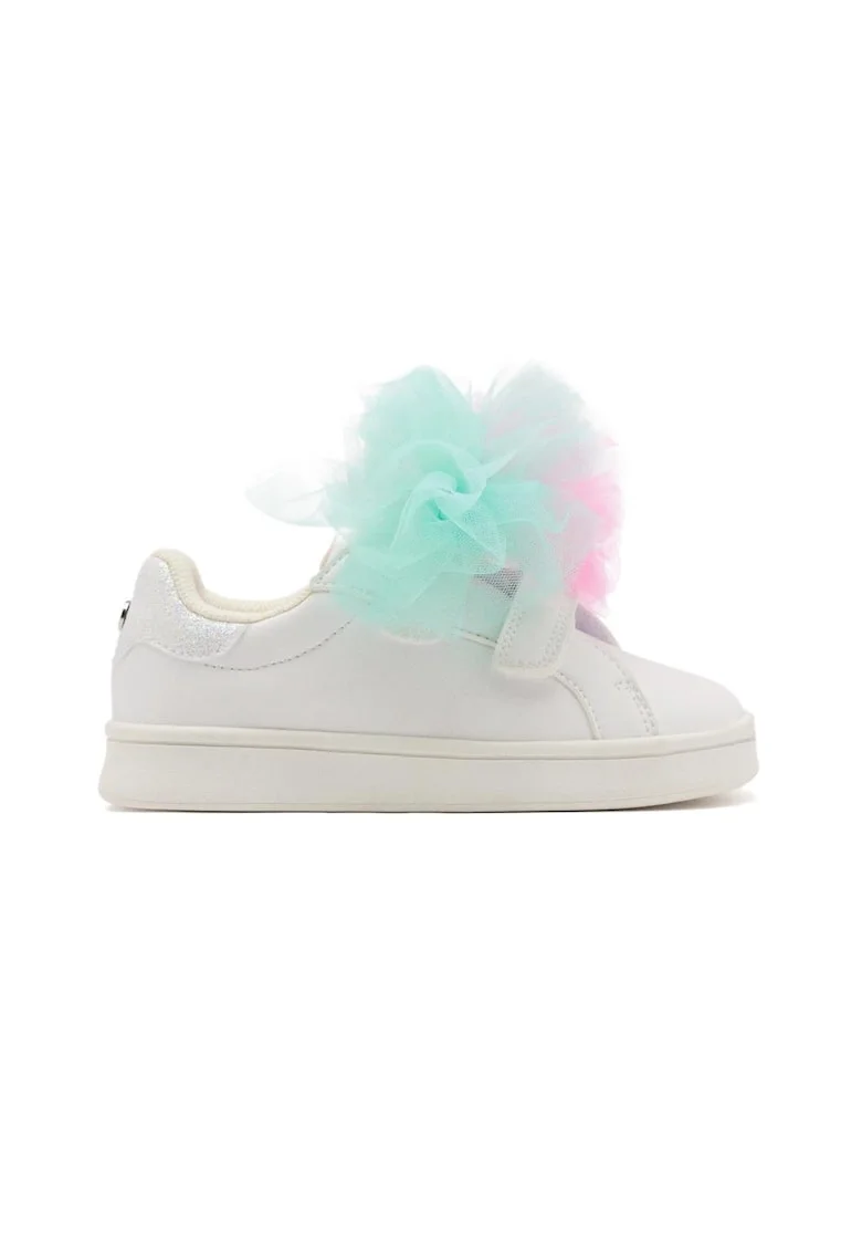 Pantofi sport cu inchidere velcro si ciucuri detasabili Rumney, Alb