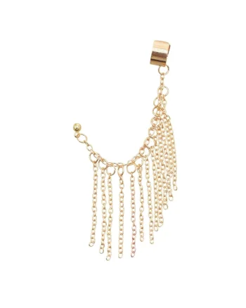 Cercel auriu, ear cuff, cu franjuri, Saphira C20,