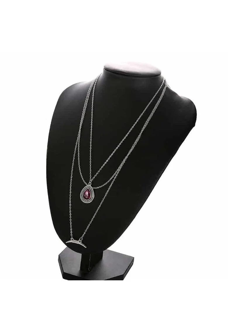 Colier Antonetta Silver C17,  Aliaj metalic, Argintiu