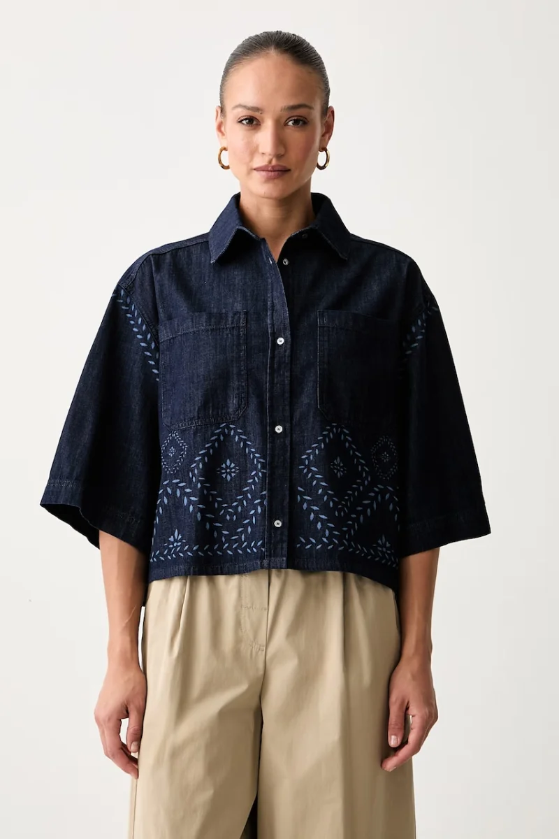 Weekend Max Mara cămașă pentru femei din denim WKDALARE