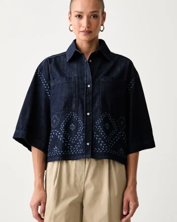 Weekend Max Mara cămașă pentru femei din denim WKDALARE