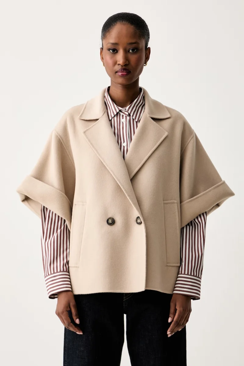 Weekend Max Mara palton scurt pentru femei din lână WKDNEO