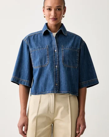 Weekend Max Mara cămașă pentru femei din denim WKDZANNATA