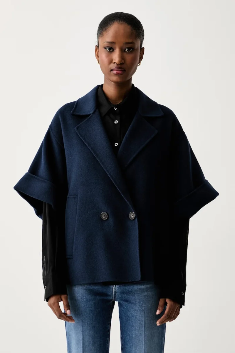 Weekend Max Mara palton scurt pentru femei din lână WKDNEO