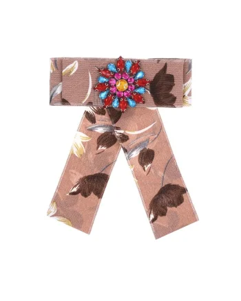 Brosa tip jabou, roz, cu pietre, Samara C23,