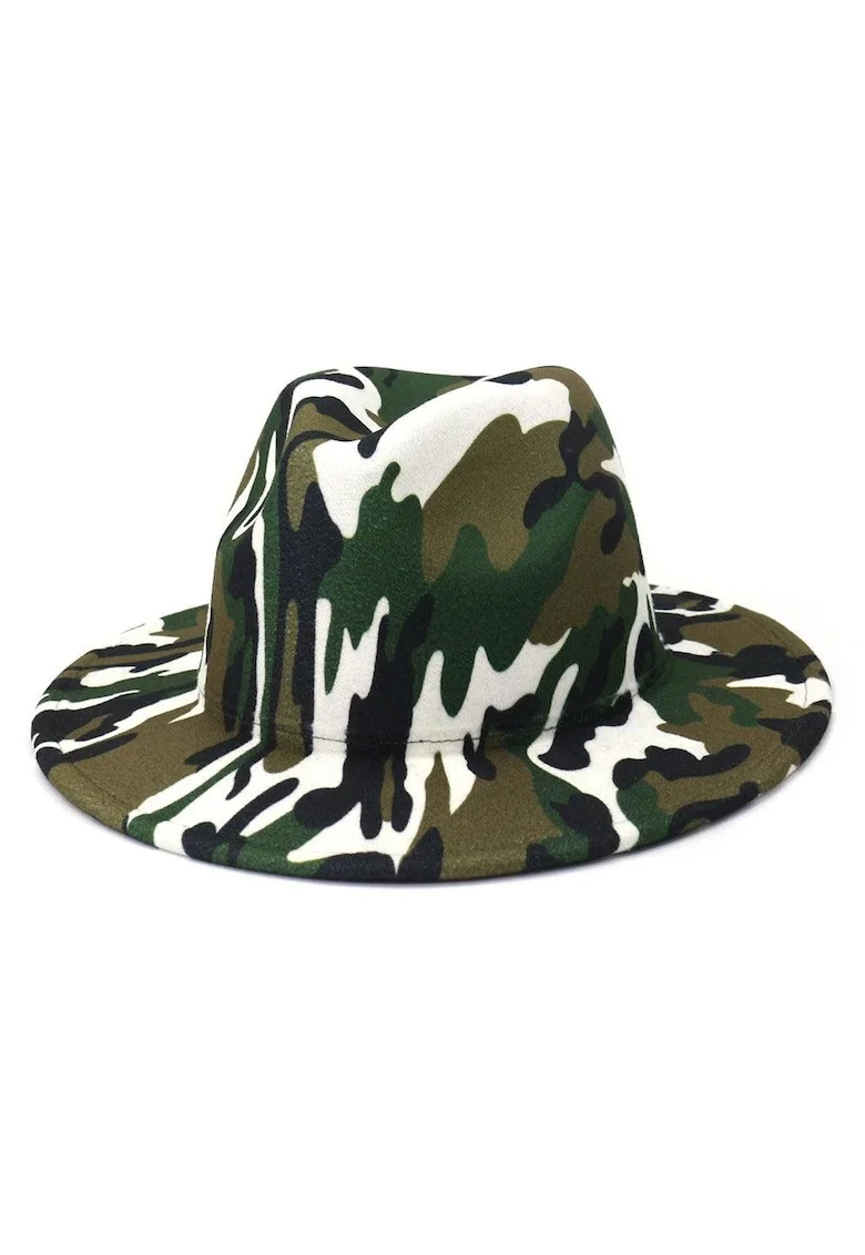 Palarie dama, verde, imprimeu army, Erina,