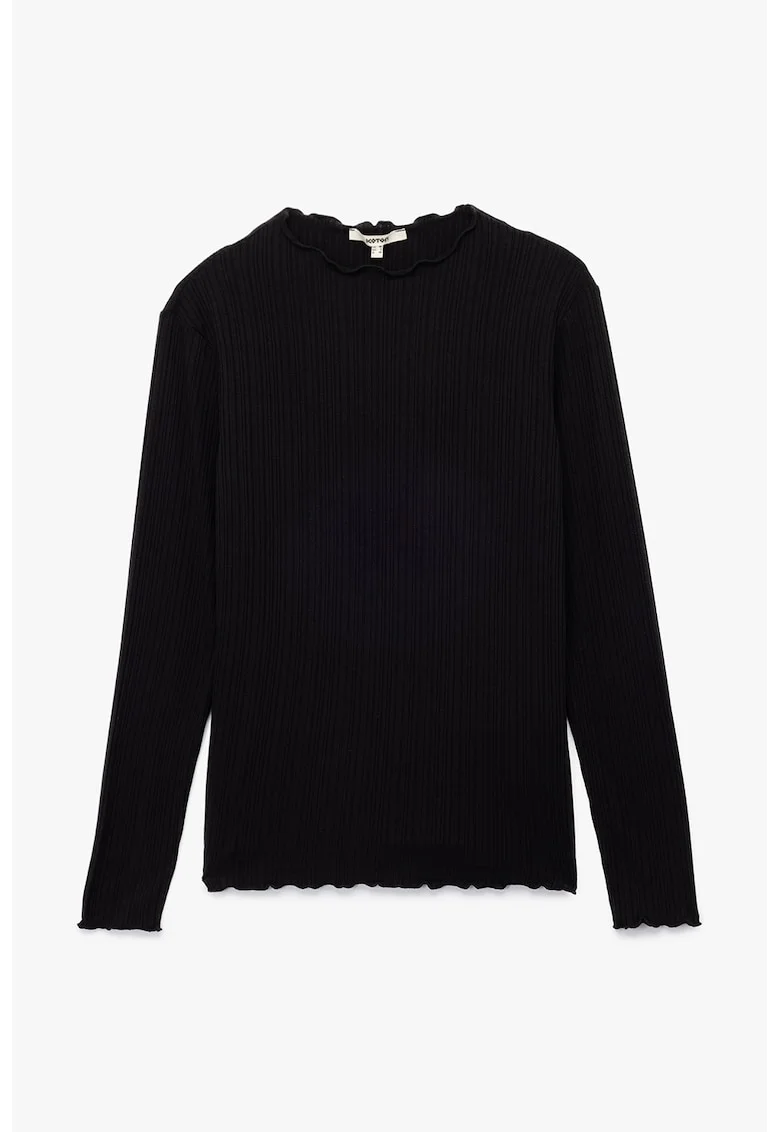 Bluza striata slim fit, Negru