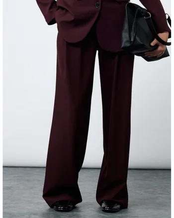 Pantaloni eleganti evazati, Visiniu