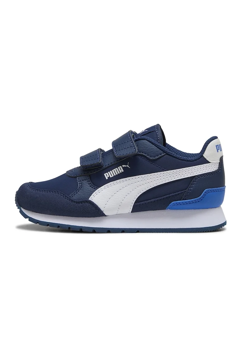 Pantofi sport ST Runner v4 NL cu inchidere velcro, Alb/Albastru inchis