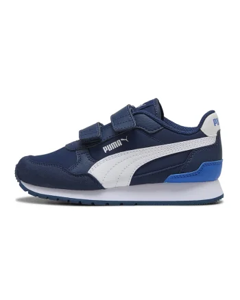Pantofi sport ST Runner v4 NL cu inchidere velcro, Alb/Albastru inchis