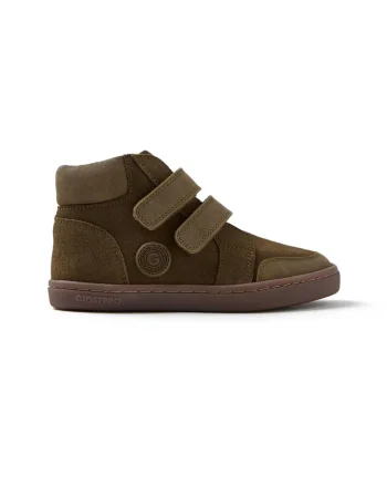Ghete de piele intoarsa cu velcro, Kaki