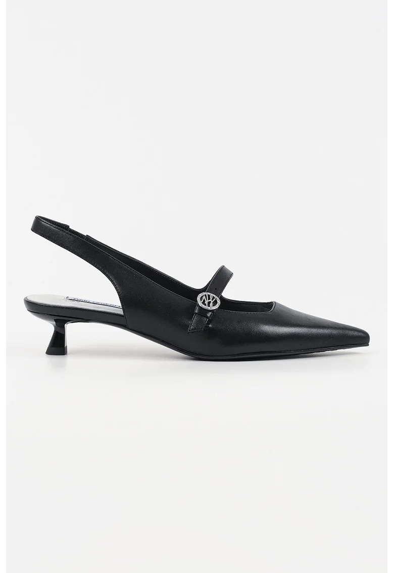 Pantofi din piele cu varf ascutit, Negru