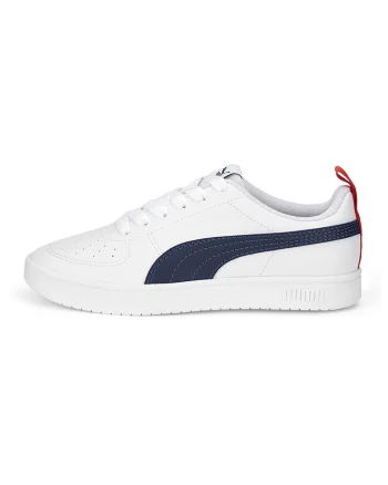 Pantofi sport Rickie low-cut din piele ecologica cu perforatii, Rosu/Alb/Bleumarin