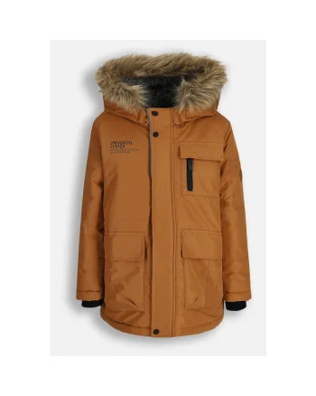 Geaca parka impermeabila cu garnitura din blana artificiala