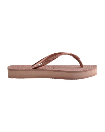 Papuci flip-flop din cauciuc, Auriu rose/Roz prafuit