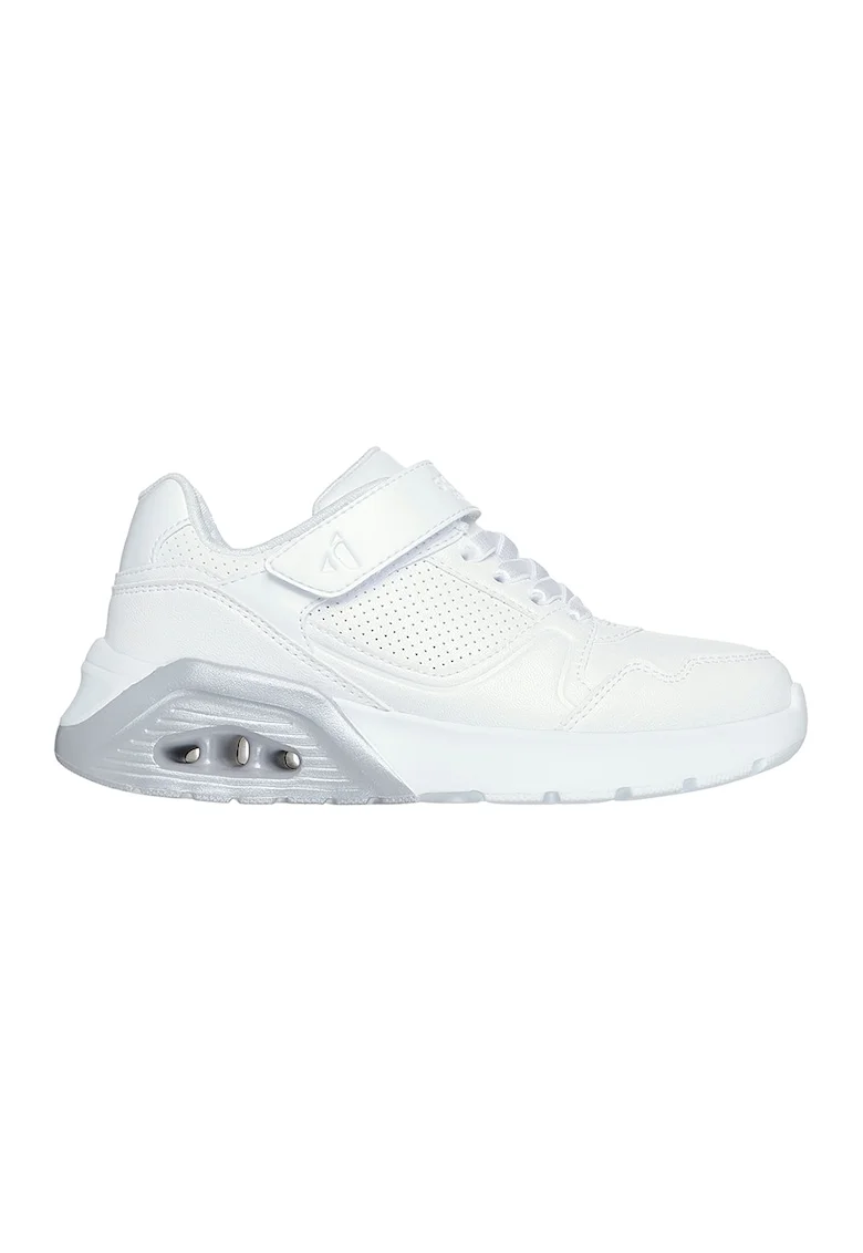 Pantofi sport Uno Lite 2.0 de piele ecologica cu velcro, Alb optic/Argintiu