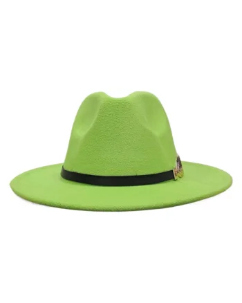 Palarie verde, handmade, reglabila, cu accesoriu detasabil, Signy