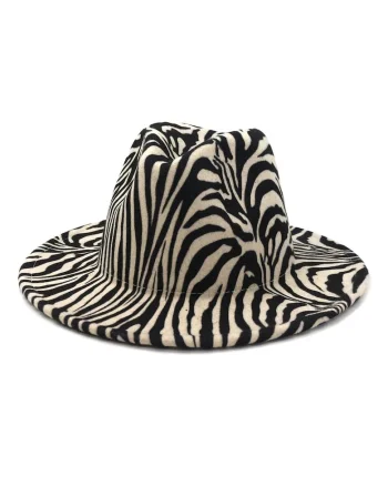 Palarie dama, bej, imprimeu zebra, marime universala, Olie,