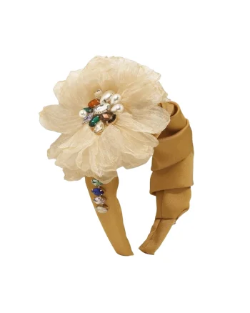 Bentita galbena, cu floare bej si pietre multicolore, Thale,