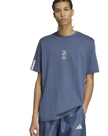 Tricou din bumbac cu logo, Albastru prafuit