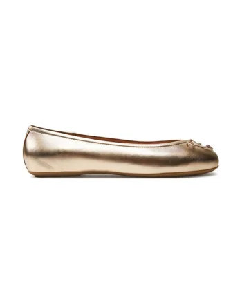 Balerini dama,  303261, Piele naturala, Auriu