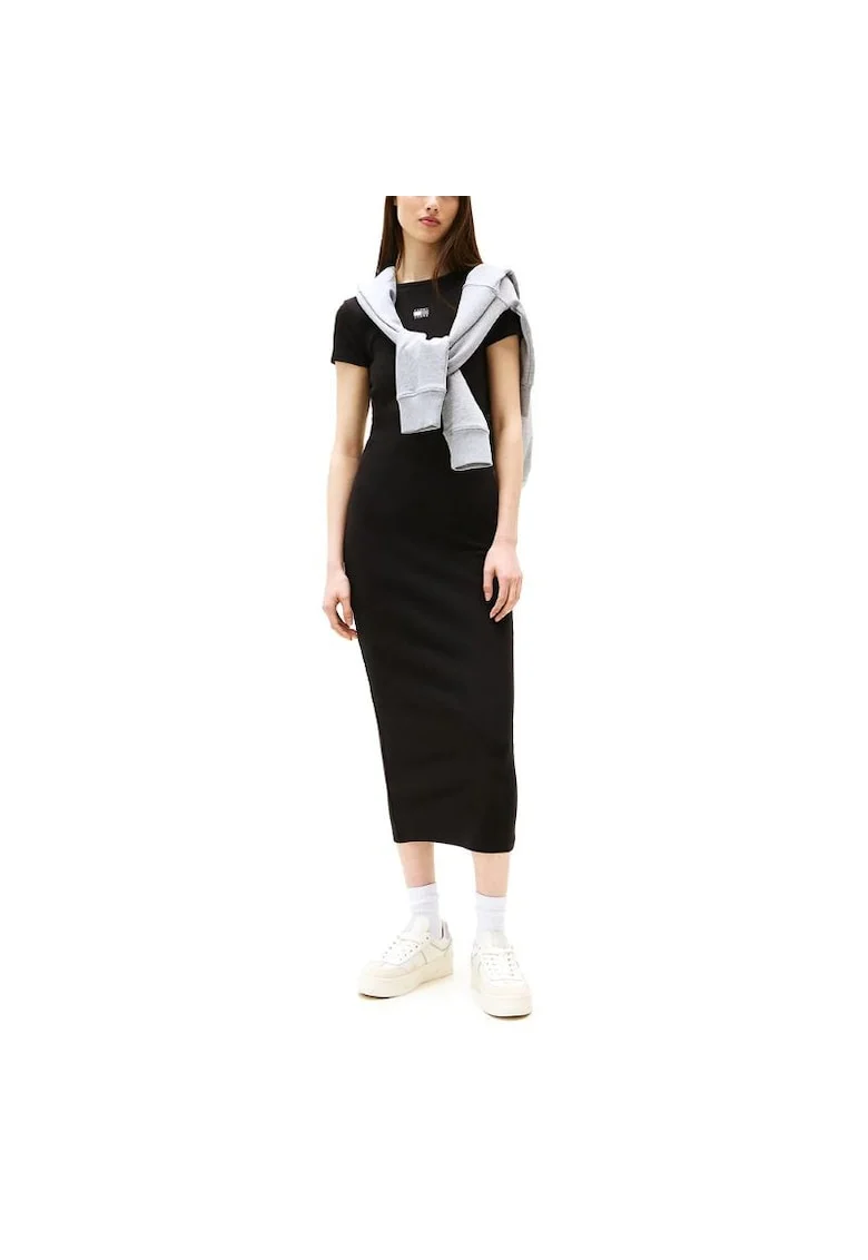 Rochie  TJW BADGE RIB MIDI DRESS EXT-DW0DW20873-BDS