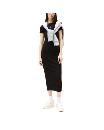 Rochie  TJW BADGE RIB MIDI DRESS EXT-DW0DW20873-BDS