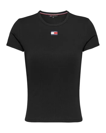 Tricou slim fit striat, Negru