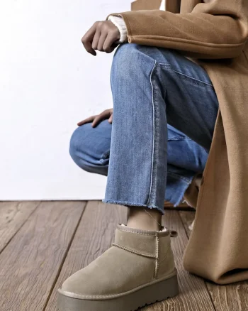 Ghete maro taupe din piele naturala JB1924 118 13687, Maro