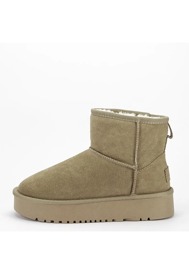 Ghete bej din piele naturala NN605 117 16094, Bej