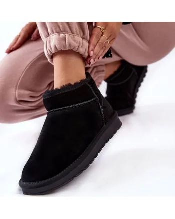 Ghete negre din piele naturala W5821 118 14085, Negru
