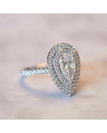 Inel argintiu, cu pietre din zirconiu, Risa C11 - 7 (circumferinta: 54.5 mm)
