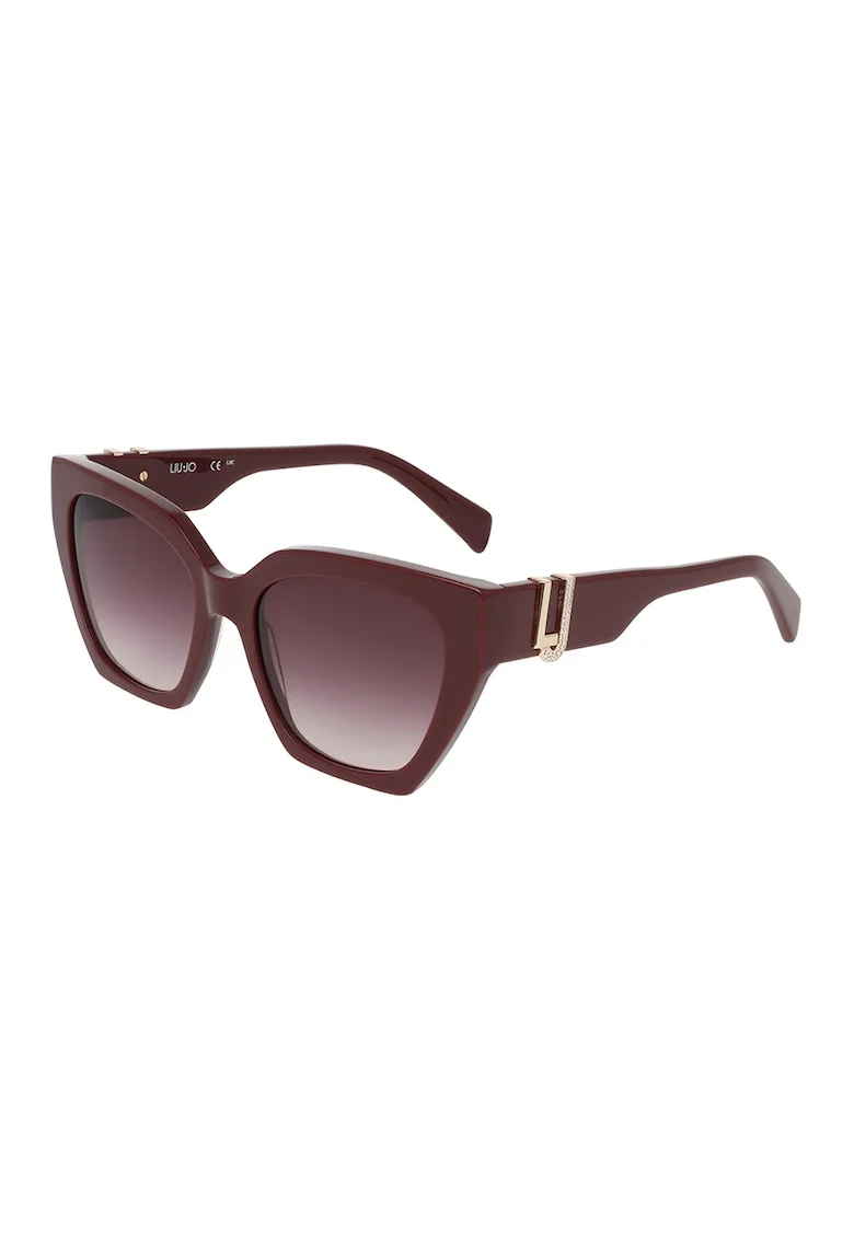 Ochelari de soare butterfly cu lentile in degrade, Auriu/Visiniu inchis