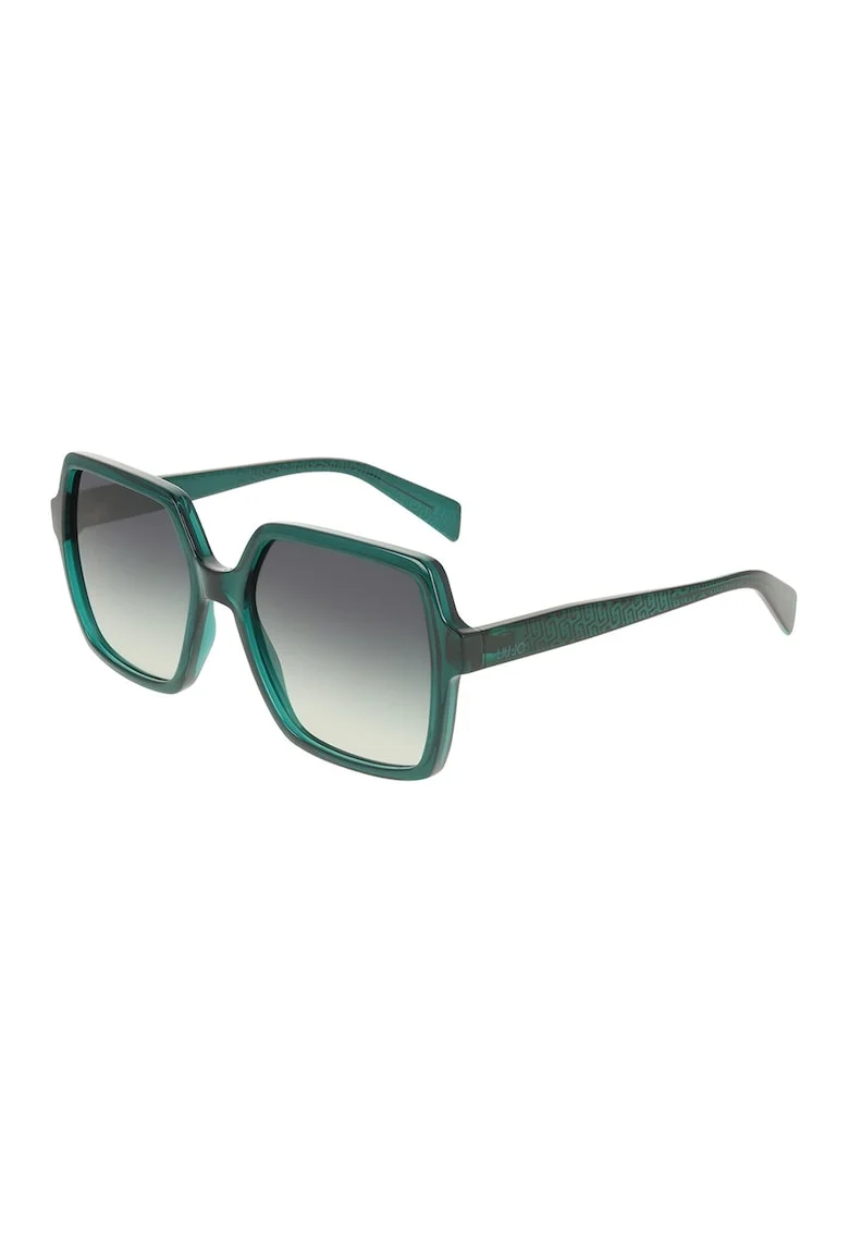 Ochelari de soare patrati cu rama cu model, Verde smarald
