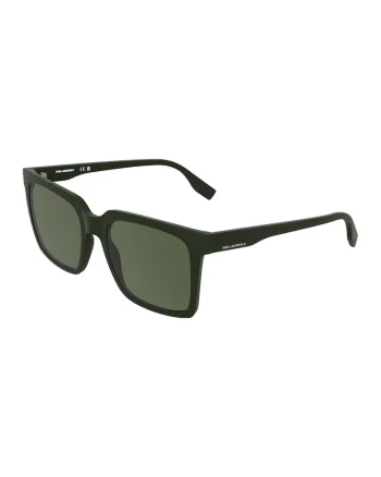 Ochelari de soare uni cu lentile patrate, Verde masliniu inchis