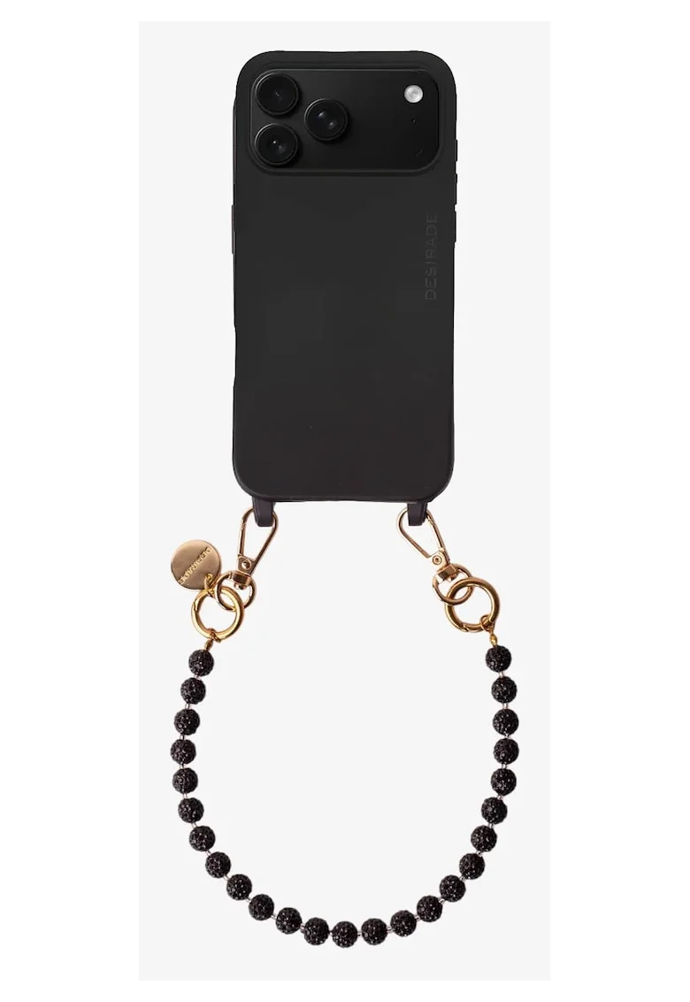 Bratara pentru telefon cu cristale, Cristal Noir, 32cm