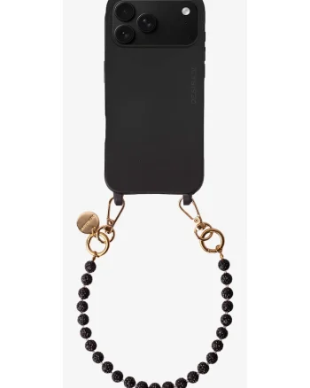 Bratara pentru telefon cu cristale, Cristal Noir, 32cm
