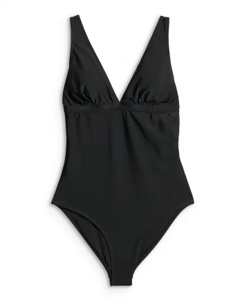 Costum de baie dintr-o singura piesa,  croiala slim, bretele reglabile, Negru