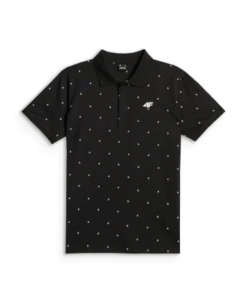 Tricou polo barbati  croiala clasica, bumbac, negru