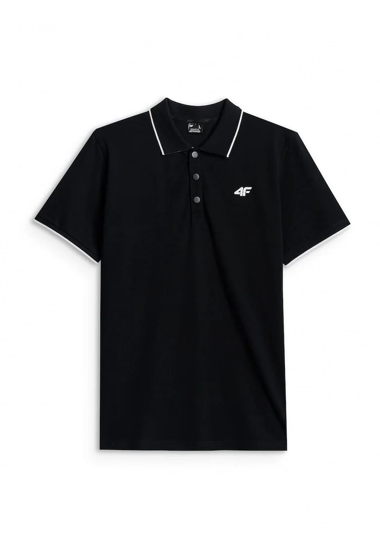 Tricou polo barbati,  regular, negru, bumbacdwqfwq, Negru