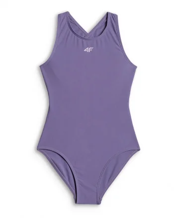 Costum de baie intreg pentru fete  protectie impotriva clorului, filtru UPF 30+, poliester|elastan, Violet