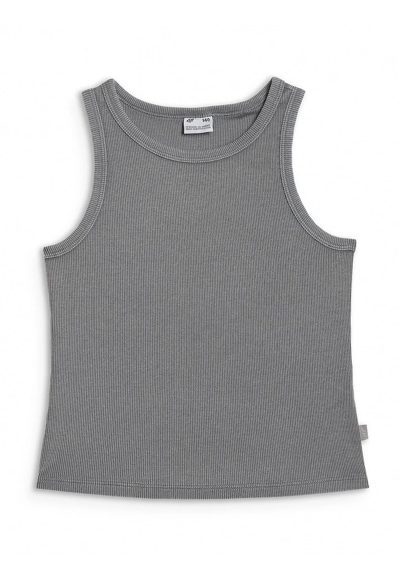 Tricou copii,  fara maneci, gri, tricot reiat