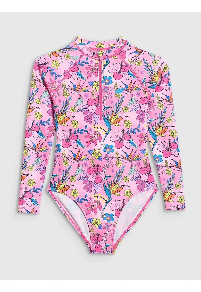 Costum de baie intreg pentru fete  multicolor, protectie UV, uscare rapida, poliester-elastan