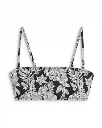 Costum de baie dama,  tropical, negru, rezistent la clor, uscare rapida